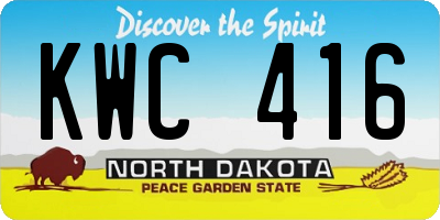ND license plate KWC416
