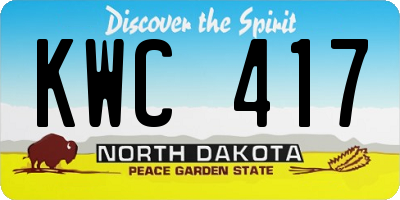 ND license plate KWC417
