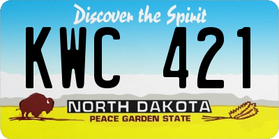 ND license plate KWC421