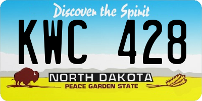 ND license plate KWC428