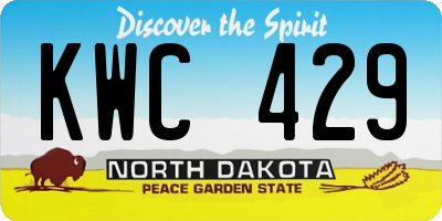 ND license plate KWC429