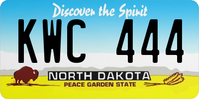 ND license plate KWC444
