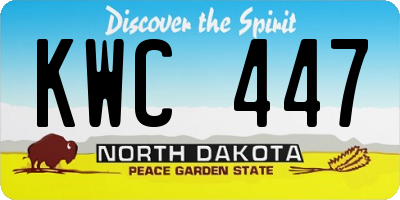 ND license plate KWC447