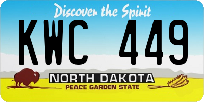 ND license plate KWC449