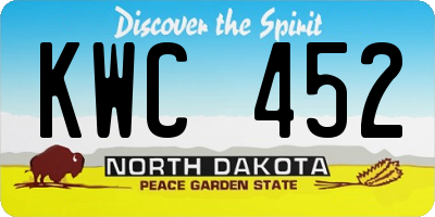 ND license plate KWC452