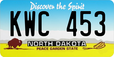 ND license plate KWC453