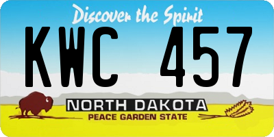 ND license plate KWC457