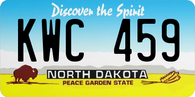 ND license plate KWC459
