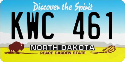 ND license plate KWC461