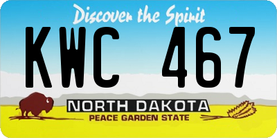 ND license plate KWC467