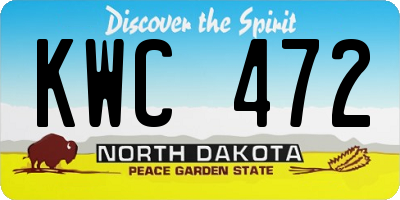 ND license plate KWC472
