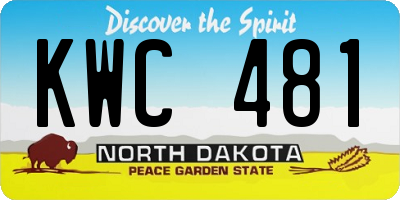 ND license plate KWC481