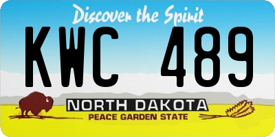 ND license plate KWC489