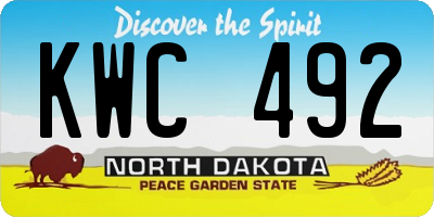 ND license plate KWC492