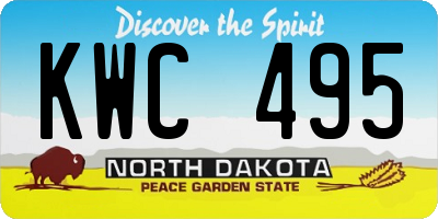 ND license plate KWC495