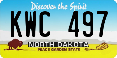 ND license plate KWC497