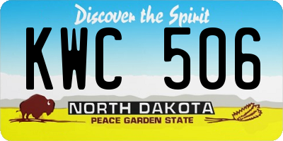 ND license plate KWC506
