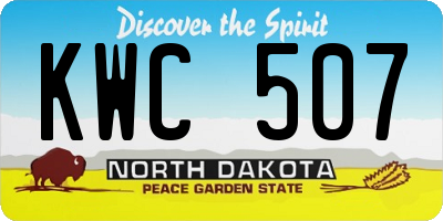 ND license plate KWC507