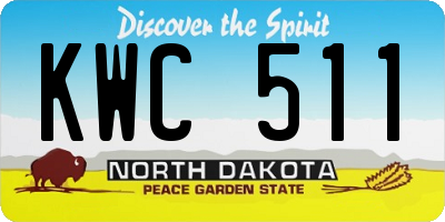 ND license plate KWC511