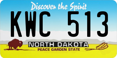 ND license plate KWC513