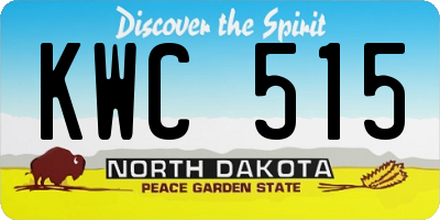 ND license plate KWC515
