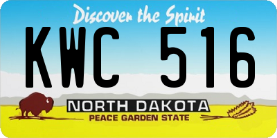 ND license plate KWC516