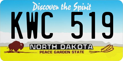 ND license plate KWC519