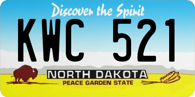 ND license plate KWC521