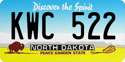 ND license plate KWC522