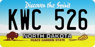 ND license plate KWC526