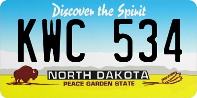 ND license plate KWC534