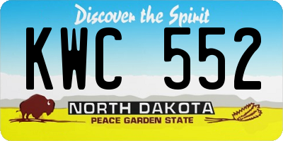ND license plate KWC552