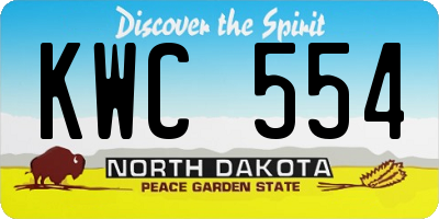 ND license plate KWC554