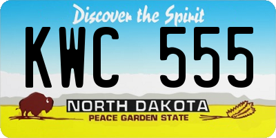 ND license plate KWC555