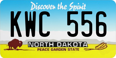ND license plate KWC556