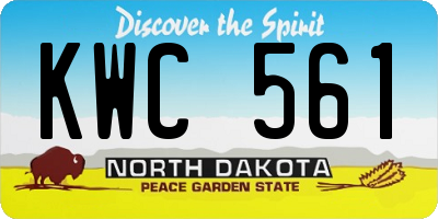 ND license plate KWC561