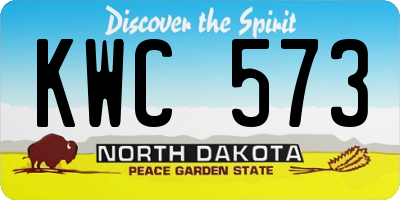 ND license plate KWC573