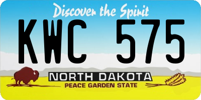 ND license plate KWC575