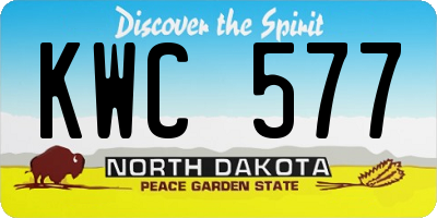ND license plate KWC577