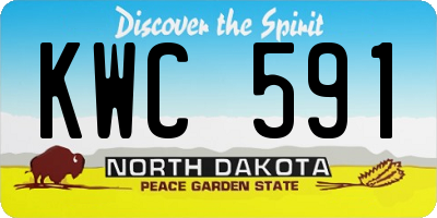 ND license plate KWC591