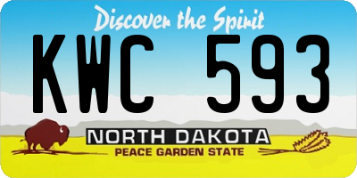 ND license plate KWC593
