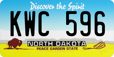 ND license plate KWC596