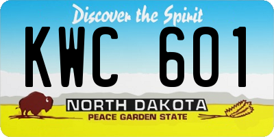 ND license plate KWC601