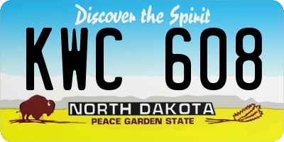 ND license plate KWC608