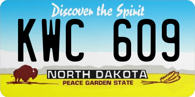 ND license plate KWC609