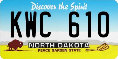 ND license plate KWC610