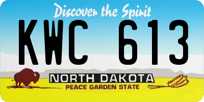 ND license plate KWC613