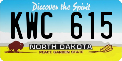 ND license plate KWC615