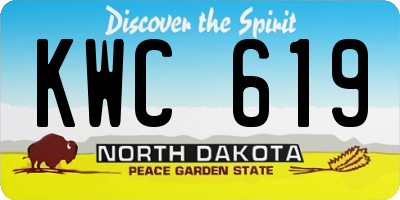 ND license plate KWC619