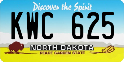ND license plate KWC625